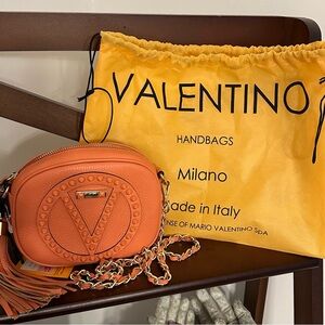 Valentino by Mario Valentino Leather Nina Rock Crossbody and Dust Bag NWT